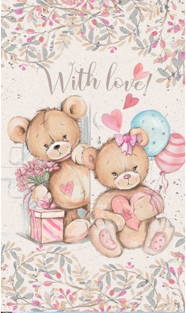 Trusou botez cu ursuleti roz si broderie personalizata Teddy Bear Pink 4